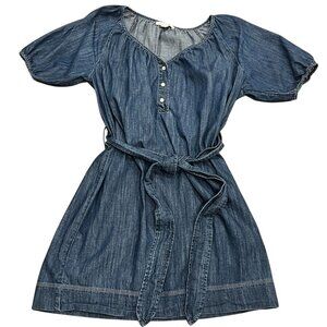 Free Assembly Denim Raglan Short Sleeve Mini Dress, M